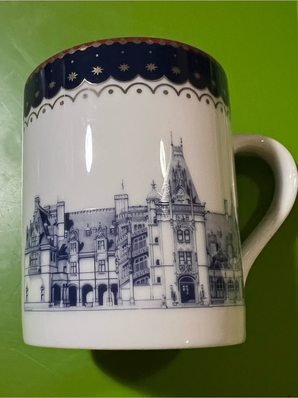Biltmore Estates White & Navy Architectural Porcelain Mug - Home Dining